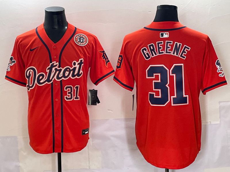 Men 2025 Detroit Tigers #31 Greene Orange Nike MLB Jersey style 7184